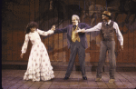 Actors (L-R) Tracey Ullman, George Guidall & Morgan Freeman in a scene fr. the New York Shakespeare Festival's production of the play "The Taming of the Shrew" at the Delacorte Theatre in Central Park. (New York)