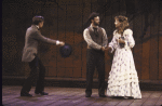 Actors (L-R) Robert Joy, Graham Winton & Helen Hunt in a scene fr. the New York Shakespeare Festival's production of the play "The Taming of the Shrew" at the Delacorte Theatre in Central Park. (New York)