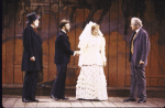 Actors (L-R) William Duff-Griffin, Graham Winton, Helen Hunt & George Guidall in a scene fr. the New York Shakespeare Festival's production of the play "The Taming of the Shrew" at the Delacorte Theatre in Central Park. (New York)