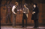 Actors(L-R) Peter Appel,  Morgan Freeman,Robert Joy & William Duff-Griffin in a scene fr. the New York Shakespeare Festival's production of the play "The Taming of the Shrew" at the Delacorte Theatre in Central Park. (New York)