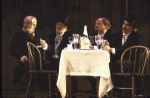 Actor William Duff Griffin (L) w. cast in a scene fr. the New York Shakespeare Festival's production of the play "The Taming of the Shrew" at the Delacorte Theatre in Central Park. (New York)