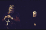 Actors (L-R) Rex Harrison & James Donald (who left the production prior to opening) in a scene fr. the Broadway play "Emperor Henry IV." (New York)