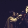 Actors (L-R) Michael Durrell, Stephen D. Newman, Rex Harrison & George Taylor in a scene fr. the Broadway play "Emperor Henry IV." (New York)