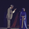 Actors (L-R) James Donald (who left the production prior to opening), Eileen Herlie & Rex Harrison in a scene fr. the Broadway play "Emperor Henry IV." (New York)