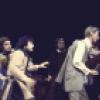 Actors (C-R) James Donald (who left the production prior to opening), Rex Harrison & Linda de Coff w. cast in a scene fr. the Broadway play "Emperor Henry IV." (New York)