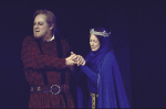 Actors Rex Harrison & Linda de Coff in a scene fr. the Broadway play "Emperor Henry IV." (New York)