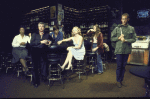 Actors (L-R) Barbara Montgomery, Don Parker, Douglas Travis, Shirley Knight, Kaiulani Lee and Michael Sacks in a scene from the Broadway play "Kennedy's Children." (Boston)
