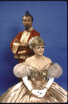 Actors Angela Lansbury and Michael Kermoyan in a publicity shot for the replacement cast of the Broadway revival of the musical "The King and I" (New York)