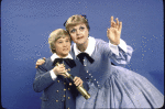 Actors Jason Scott and Angela Lansbury in a publicity shot for the replacement cast of the Broadway revival of the musical "The King and I" (New York)