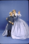 Actors Jason Scott and Angela Lansbury in a publicity shot for the replacement cast of the Broadway revival of the musical "The King and I" (New York)