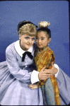 Actors Angela Lansbury and Julie Woo in a publicity shot for the replacement cast of the Broadway revival of the musical "The King and I" (New York)