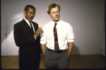 Actors (L-R) Daniel Whitner and Christopher Curry in a publicity shot for the Off-Broadway play "Kennedy At Colonus." (New York)