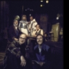 Playwright Jules Feiffer and director Marshall W. Mason (front, L-R) with (back, L-R) actors Neil Flanagan, Nancy Snyder, Judd Hirsch and Daniel Seltzer in a publicity shot for the Circle Repertory Company production of Feiffer's play "Knock Knock" (New York)