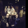 Playwright Jules Feiffer and director Marshall W. Mason (front, L-R) with (back, L-R) actors Neil Flanagan, Nancy Snyder, Judd Hirsch and Daniel Seltzer in a publicity shot for the Circle Repertory Company production of Feiffer's play "Knock Knock" (New York)