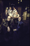 Playwright Jules Feiffer and director Marshall W. Mason (front, L-R) with (back, L-R) actors Neil Flanagan, Nancy Snyder, Judd Hirsch and Daniel Seltzer in a publicity shot for the Circle Repertory Company production of Feiffer's play "Knock Knock" (New York)