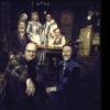 Playwright Jules Feiffer and director Marshall W. Mason (front, L-R) with (back, L-R) actors Neil Flanagan, Nancy Snyder, Judd Hirsch and Daniel Seltzer in a publicity shot for the Circle Repertory Company production of Feiffer's play "Knock Knock" (New York)