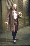 Actor Howard Da Silva as Benjamin Franklin in a publicity shot for the Broadway musical "1776." (New York)