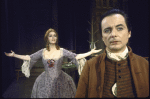 Actors Virginia Vestoff & William Daniels as Abigail and John Adams in a scene fr. the Broadway musical "1776." (New York)