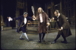 Actors (L-R) Henry LeClair, Howard Da Silva & David Vosburgh in a scene fr. the Broadway musical "1776." (New York)