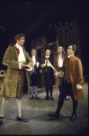 Actors (L-R) Ken Howard, Henry LeClair, David Vosburgh, Howard Da Silva & William Daniels in a scene fr. the Broadway musical "1776." (New York)