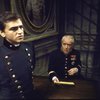Actors (L-R) Ed Zimmerman & Dennis King in a scene fr. the Broadway play "A Patriot For Me." (New York)