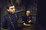 Actors (L-R) Ed Zimmerman & Dennis King in a scene fr. the Broadway play "A Patriot For Me." (New York)