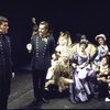 Actors (L & 2L) Michael Goodwin & Maximilian Schell w. cast members in a scene fr. the Broadway play "A Patriot For Me." (New York)
