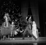 George Balanchine demonstrates for the Mouse King, David Richardson and Zina Bethune, in a New York City Ballet production of "The Nutcracker."