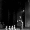 Arthur Mitchell in the Arabian Dance (Coffee), birds are Candy Culkin and Bonnie Bedelia (Culkin), Delia Peters and Marina Eglevsky in a New York City Ballet production of "The Nutcracker." 