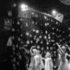 Zina Bethune and David Richardson with Snowflakes during (rehearsal) filming for television, in a New York City Ballet production of "The Nutcracker."