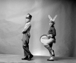Terry Culkin as a toy soldier with sister Candy as the bunny in a New York City Ballet production of "The Nutcracker."