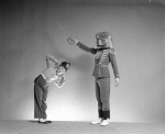 David Richardson as the Nutcracker and Deborah Paine as a soldier in a New York City Ballet production of "The Nutcracker."