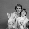 Jacques d'Amboise and his children Catherine (Bunny), Christopher and Charlotte, in a New York City Ballet production of "The Nutcracker." (New York)