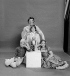 Jacques d'Amboise and his children Catherine (Bunny), Christopher and Charlotte, in a New York City Ballet production of "The Nutcracker." (New York)