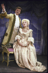 Actors David Cryer and Tammy Grimes in a scene from the Theatre Off Park production of the musical "Mademoiselle Colombe" (New York)