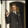 Actor Nicholas Wyman in a scene from the Broadway play "The Musical Comedy Murders of 1940" (New York)