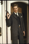 Actor Nicholas Wyman in a scene from the Broadway play "The Musical Comedy Murders of 1940" (New York)