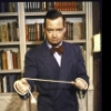 Actor Kelly Connell in a scene from the Broadway play "The Musical Comedy Murders of 1940" (New York)