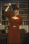 Actress Pamela Dunlap in a scene from the Broadway play "The Musical Comedy Murders of 1940" (New York)