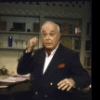 Actor Richard Seff in a scene from the Broadway play "The Musical Comedy Murders of 1940" (New York)