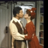 Actors Michael Ayr and Pamela Dunlap in a scene from the Broadway play "The Musical Comedy Murders of 1940" (New York)