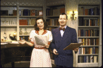 Actors Dorothy Cantwell and Kelly Connell in a scene from the Broadway play "The Musical Comedy Murders of 1940" (New York)