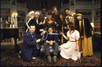 Director/playwright John Bishop (C) with the cast in a company shot from the Broadway play "The Musical Comedy Murders of 1940" (New York)