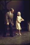 Actors John Payne and Alice Faye in a scene from the Broadway musical "Good News" (New York)