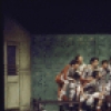 Actor Stubby Kaye (C) with cast members in a scene from the Broadway musical "Good News" (New York)
