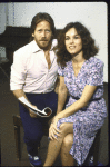 Actors Peter Strauss and Barbara Hershey (withdrew from production) in a publicity shot from the Broadway play "Einstein And The Polar Bear" (New York)