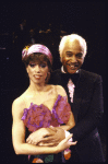 Performer Mercedes Ellington w. her father, musical director Mercer Ellington, in a publicity shot fr. the Broadway musical revue "Sophisticated Ladies." (Washington (D.C.))