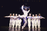 Performer Gregg Burge (C) w. cast members in a scene fr. the Broadway musical revue "Sophisticated Ladies." (Washington (D.C.))