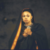 Actress Sotigui Kouyate in a scene from the Paris production of the play cycle "The Mahabharata." (Paris)
