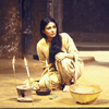 Actress Mallika Sarabhai in a scene from the Paris production of the play cycle "The Mahabharata." (Paris)